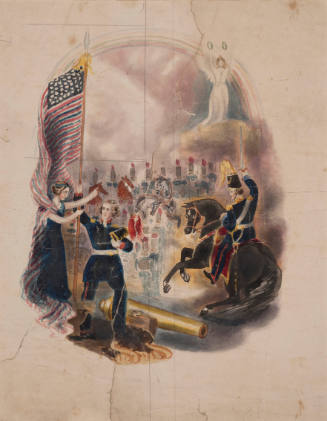 Design for an Allegorical Composition: "America Urges Her Soldiers to Victory"