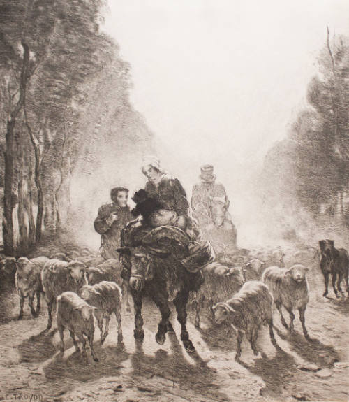 Une Famille allant au marche (Going to Market on a Misty Day)