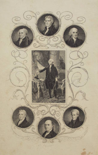 Portrait of George Washington Surrounded by Six Presidents