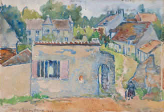 Village with Woman with Umbrella