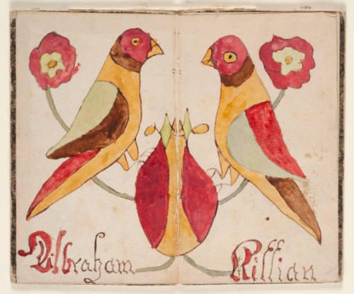 Bucherzeichen: Two Birds with Flowers