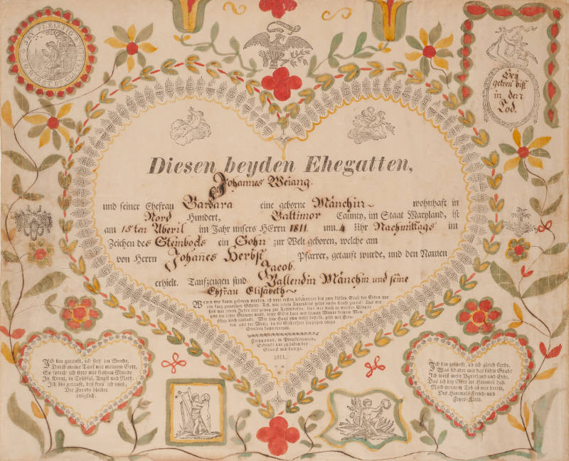 Taufschein: Birth and Baptismal Certificate of Jacob Weiang