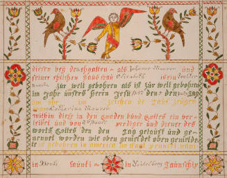 Taufschein: Birth and Baptismal Certificate of Amelia Maurer