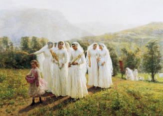 Young Women Going to a Procession