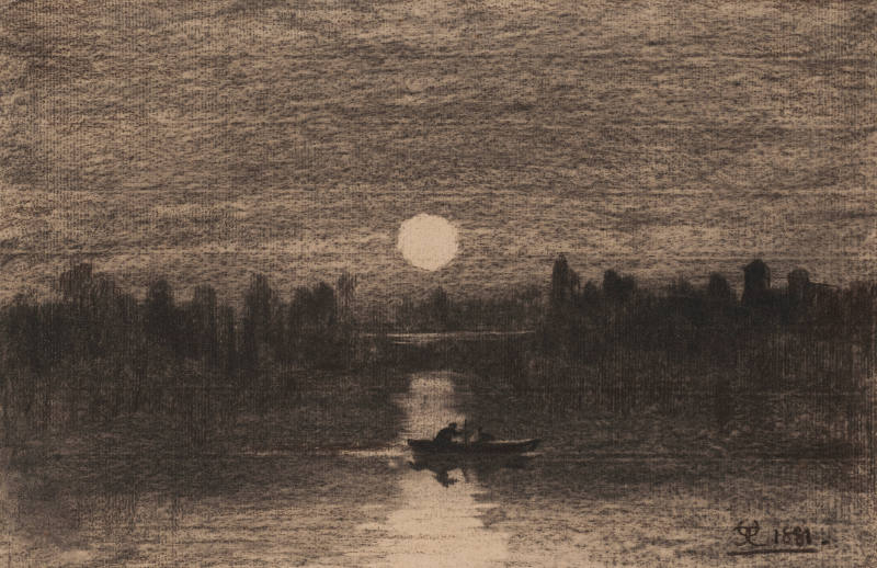 Moonlight Boating Scene