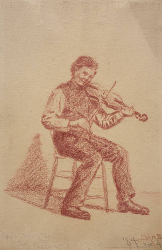 Seated Man Playing a Fiddle