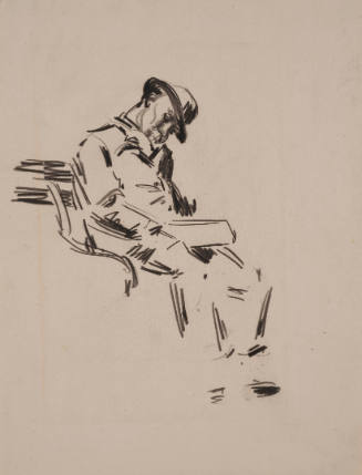 Man Asleep on a Bench