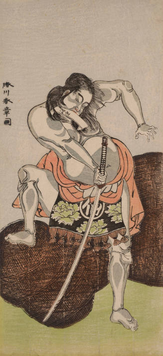 The Actor Nakamura Sukegoro II in the Role of a Wrestler Brandishing a Sword