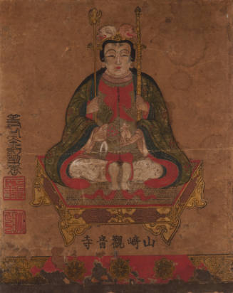 Kwangiten (A Japanese Buddist Deity) Seated on a Plinth