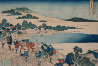 The Bridge at Fukyu in Echizen Province (from Shokoku Meikyo Kiran)