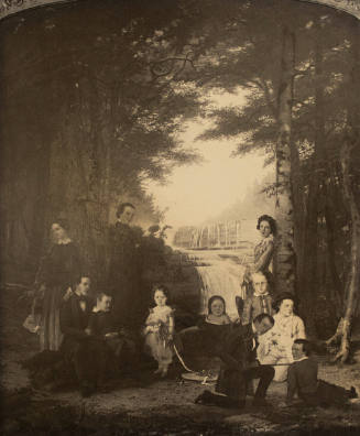 Photograph of Thomas Hicks' Painting, "Moore Children in Front of the Trenton Falls Hotel"