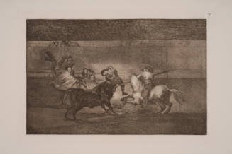 Bull Fights: Plate 39: A Picador and his Companions Finish Off the Bull