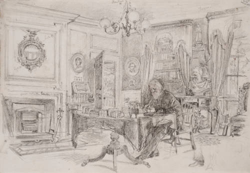 Longfellow in his Study at Craige House, Cambridge, Massachusetts