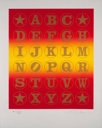 Gold Red Alphabet Wall