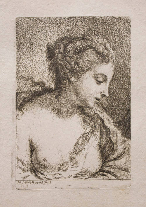 Woman With Exposed Breast Looking to the Left