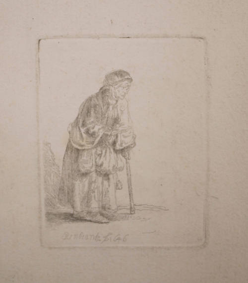 Beggar Woman Leaning on a Stick