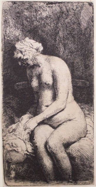 Woman Bathing her Feet at a Brook