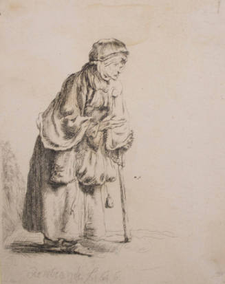 Beggar Woman Leaning on a Stick [copy after Rembrandt]