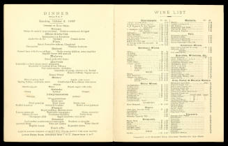 Park Avenue Hotel Menu