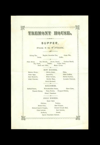 Tremont House Menu