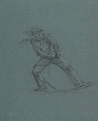 Study for "The Siege of Gibraltar":  A Sailor in the Bow of Captain Bradford Smith's Gunboat Pulling a Rope