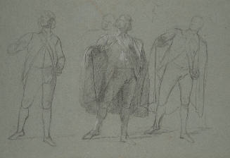 Three Figure Studies of a Cloaked Figure, Possibly for "The Siege of Gibraltar"
