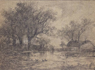 Cottage in Woods with Three Ducks in Foreground