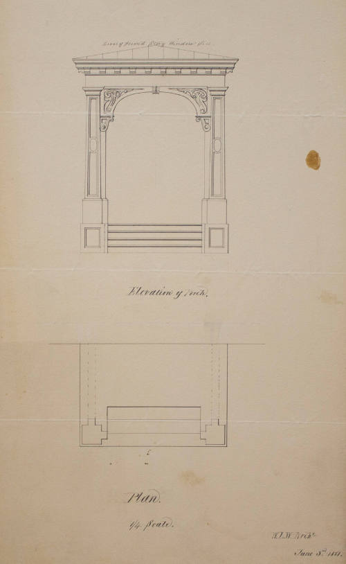 Elevation of the Porch for Fountain Elms