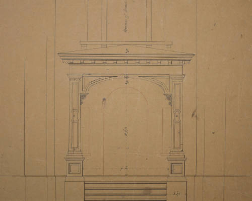 Elevation of the Front View of the Porch