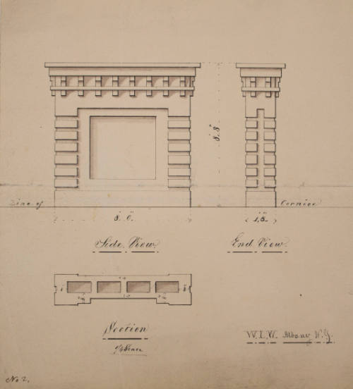 Elevation of Side and End View of Chimney