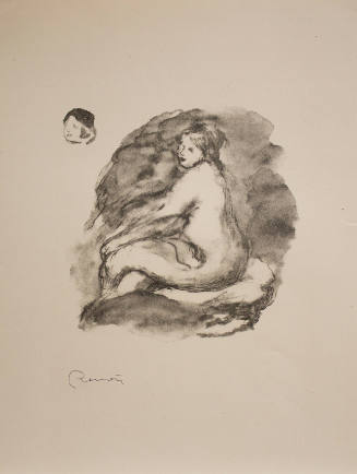 Étude de femme nue assise, variante (Study of a seated nude woman, variant), from Douze lithographies originales de Pierre-Auguste Renoir