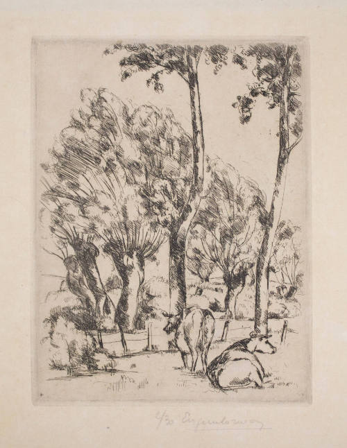 Untitled (Cows and Trees)