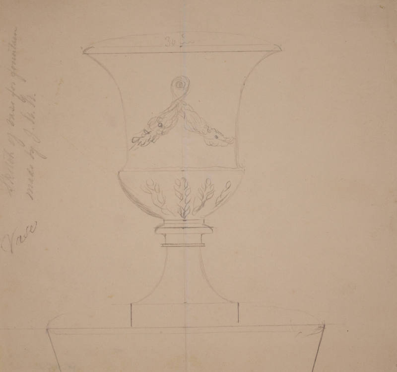 Elevation of the Vase for the Fountain at Fountain Elms, Utica, New York