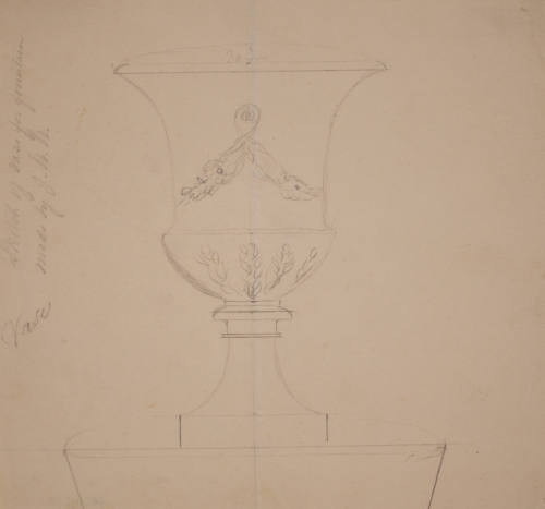 Elevation of the Vase for the Fountain at Fountain Elms, Utica, New York