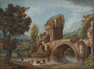 Landscape with Donkey and Goats