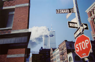 WTC Hudson & Leonard Street, Tribeca, 9-11-01